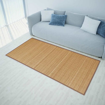 Tapis rectangulaire en bambou naturel 120x180 cm marron