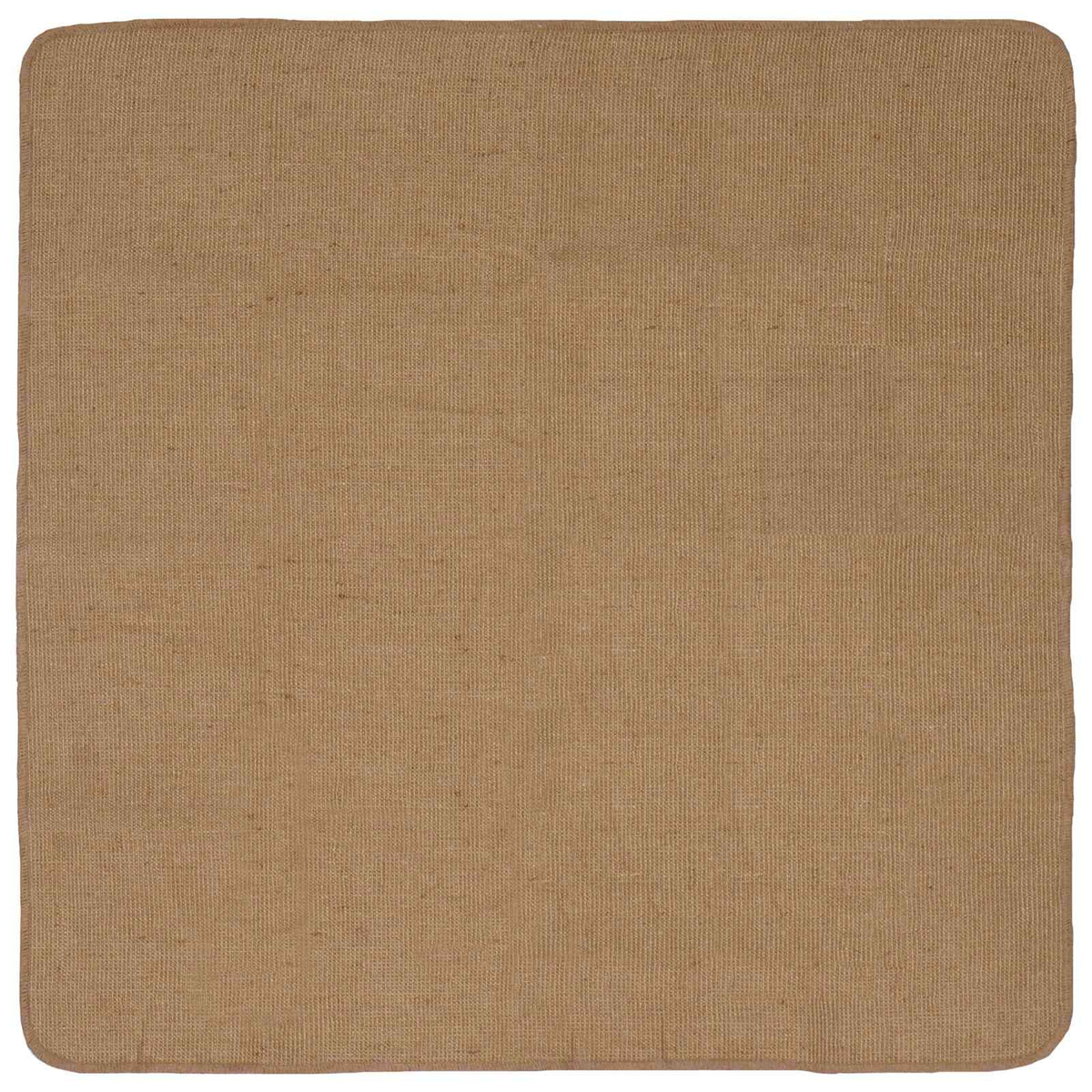 Tapis carré en jute marron clair aux angles arrondis, 160 × 160 cm