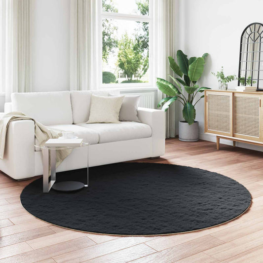 OLITE – Tapis rond noir en fausse fourrure Ø 200 cm