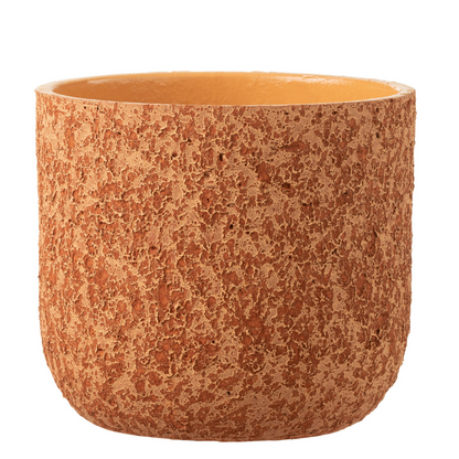 Pot décoratif rugueux en céramique terre cuite Ø22 cm – fond blanc